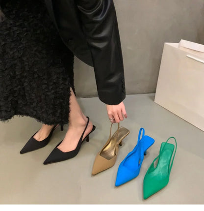 2024 Fashionable Pointed Toe Stiletto Heel Shallow Mouth New Sandals Summer Sexy Elegant Casual Stiletto Women's Shoes NO:M05