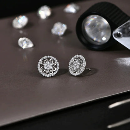 Sparkling Moissanite Earrings for Women D VVS1 Color Pass Diamond Test Solid S925 Sterling Silver Wedding Jewelry Gift