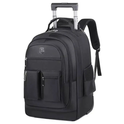 Large Capacity Travel Backpack With Wheels Hidden Pull Rod Waterproof Carry On Luggage Weekend Travel Bag For Men Business Trip