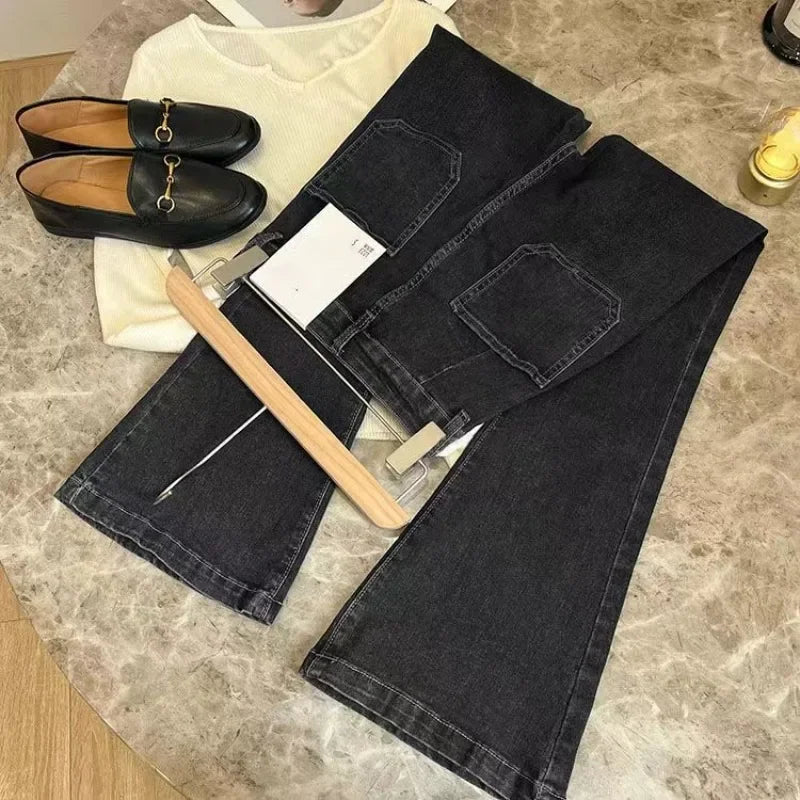 High Waist Trousers Loose Washed Jeans