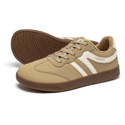 Wide Toe Shoes Unisex Artificial Leather Faux Fur Lined Sneakers Casual Retro Lace Up Shoes for Women Men