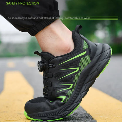 New Rotating Button Safety Shoes Men Security Protective Shoes Men Anti-smash Anti-puncture Work Shoes Fashion Men Sport Shoes
