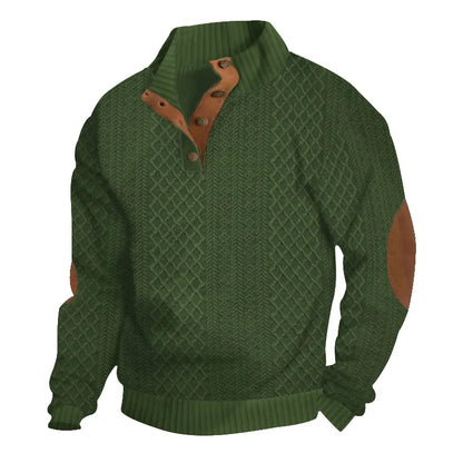 2024 cross-border hot-selling autumn and winter men's casual stand-up collar long-sleeved jacquard knitted pullover sweater