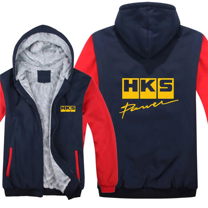 HKS Power and Sports Hoodies Men Streetwear Coat Wool Liner Jacket HKS Sweatshirts Warm Hoody