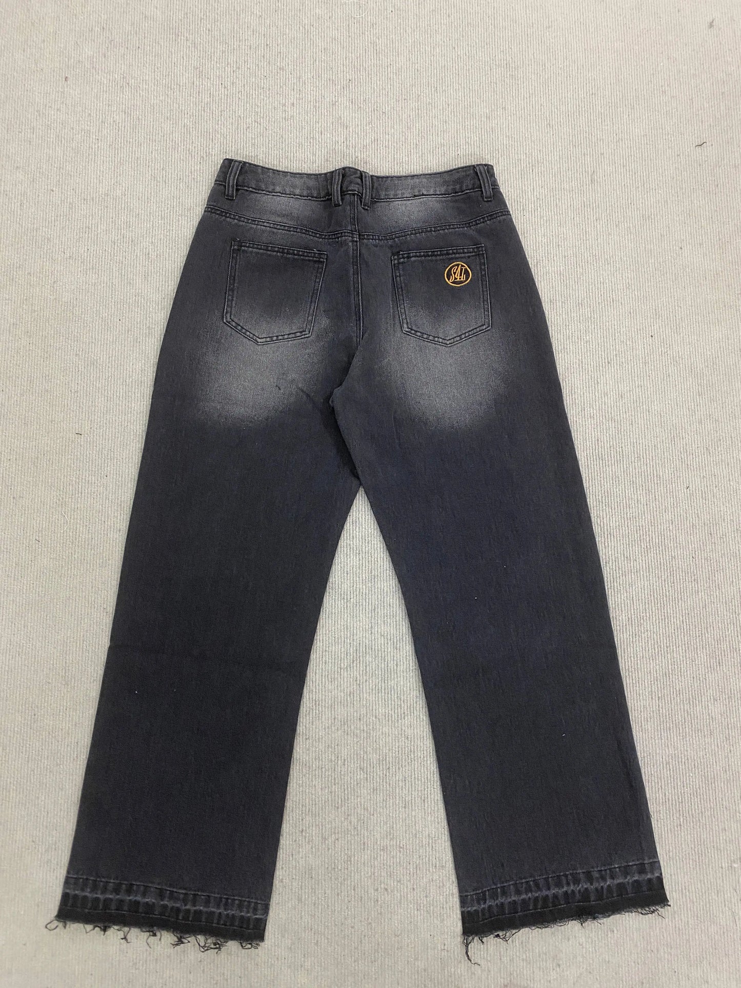 Calça jeans unissex estilo casual de rua, estilo ins, corte reto, lavagem envelhecida retrô, usada, novidade primavera 2026, street style americano.