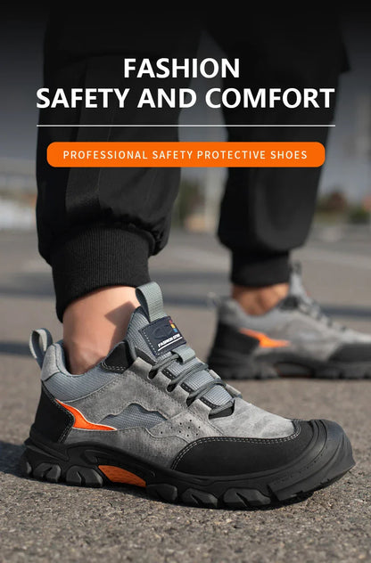 Steel Toe Shoes for Women Comfortable Safety Work Sneakers Industrial Non Slip Shoes Lightweight Puncture Proof Protective Shoes