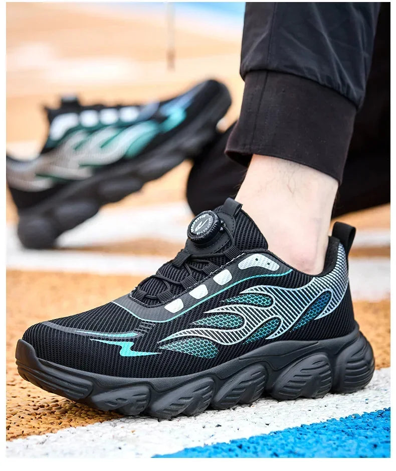 Rotating Button Tactical Boots Men Reflective Steel Toe Shoes Indestructible Work Sneakers Protective Safety Boots Size 47 48