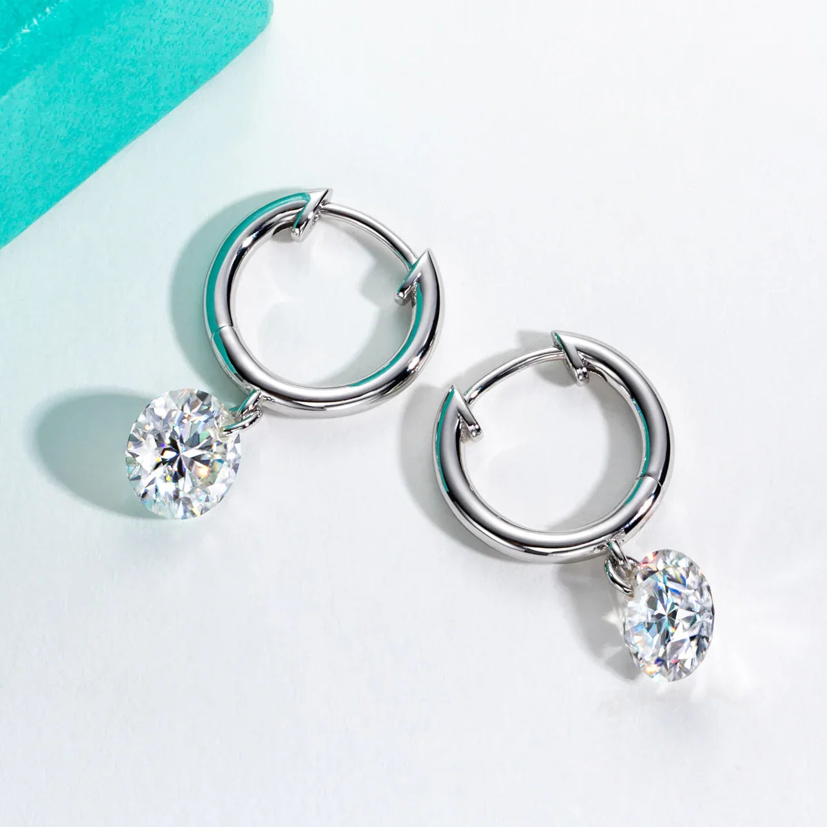 4cttw Moissanites Hoop Women's Earrings 925 Sterling Silver Lab Created Diamond Drop Earrings Women Jewelry Wholesale