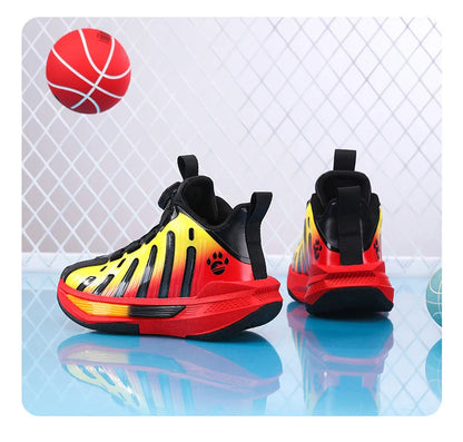 Children‘s Basketball Shoes Non-slip Breathable Basketball Training Sneakers Lace-up Boys Girls Sports Shoes Kids Athletic Shoes