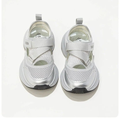 Boys Girls Sports Sandals Rotating Button Students Sneakers Hollowed-out Summer New Students Running Shoes Mesh Breathable