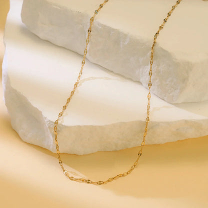 Stainless Steel Gold Color Chain Necklace Women Minimalist Cuban Paperclip Twisted Snake Chain Fashion Jewelry Wholesale