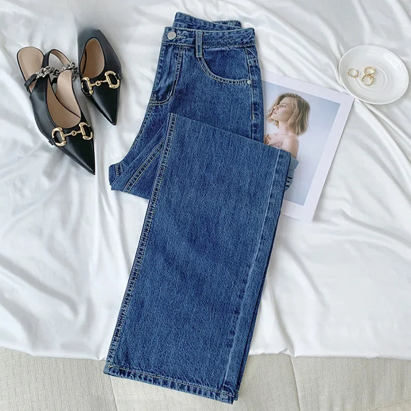 Vintage High-waisted Loose-fit Slimming Straight-leg Jeans
