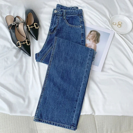 Vintage High-waisted Loose-fit Slimming Straight-leg Jeans