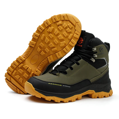 Men's Safety Shoes Steel Toe Anti Smash Safety Boots Puncture Proof Construction Wear-Resistant Work Boots