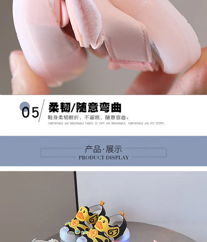LED Light Baby Shoes 2023 Summer 0-3 Year Old Boys/girl Headband Anti Kick Sandals with Soft Soles Baby Toddler Soles Beach Shoe
