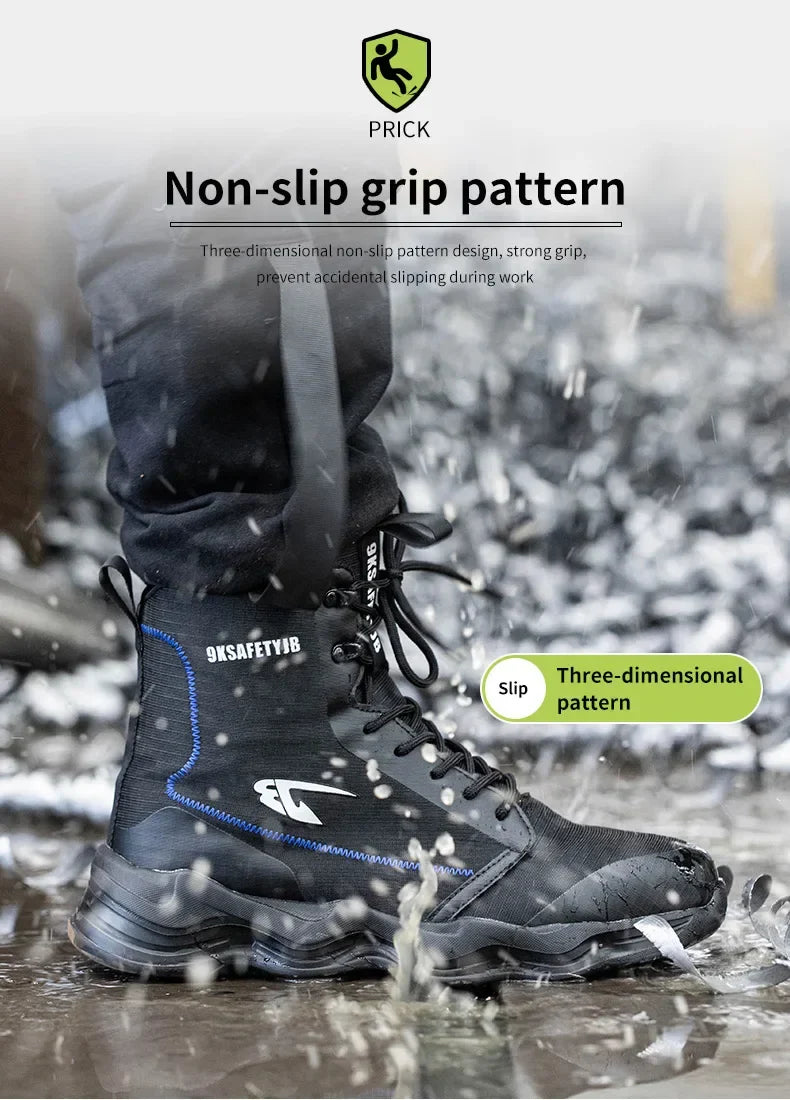 Safety Shoes Men Boots High Top Work Sneakers Steel Toe Cap Anti-smash Puncture-Proof work Boots Indestructible Shoes