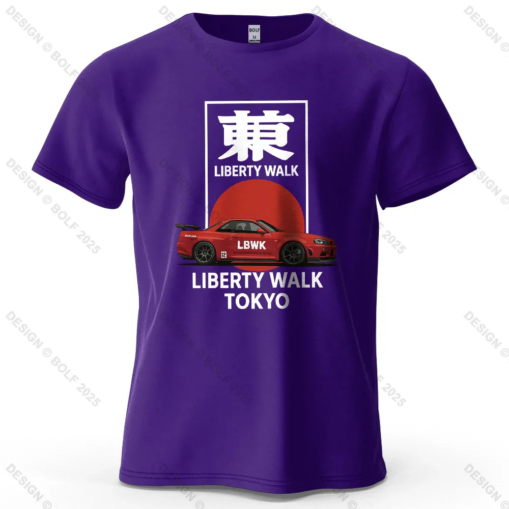 Liberty Walk Tokyo Printed Men's T-Shirt 100% Cotton Oversized Stylish Graphic Tees for Women Tops Tees Casual Streetwear