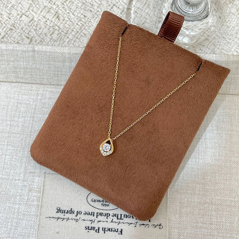 D VVS1 0.5CT Moissanite Necklace for Women Mermaid's Tears Pendant Wedding Party Fine Jewelry S925 Sterling Silver Gifts