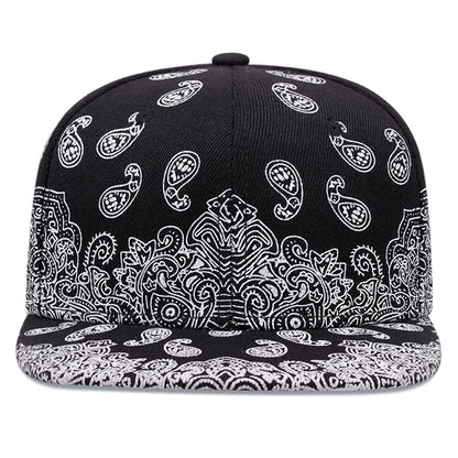 2024 New Fashion West Coast Cashew Flower Printing Snapback Cap Outdoor Sun Men Woman Baseball Hat Adjustable