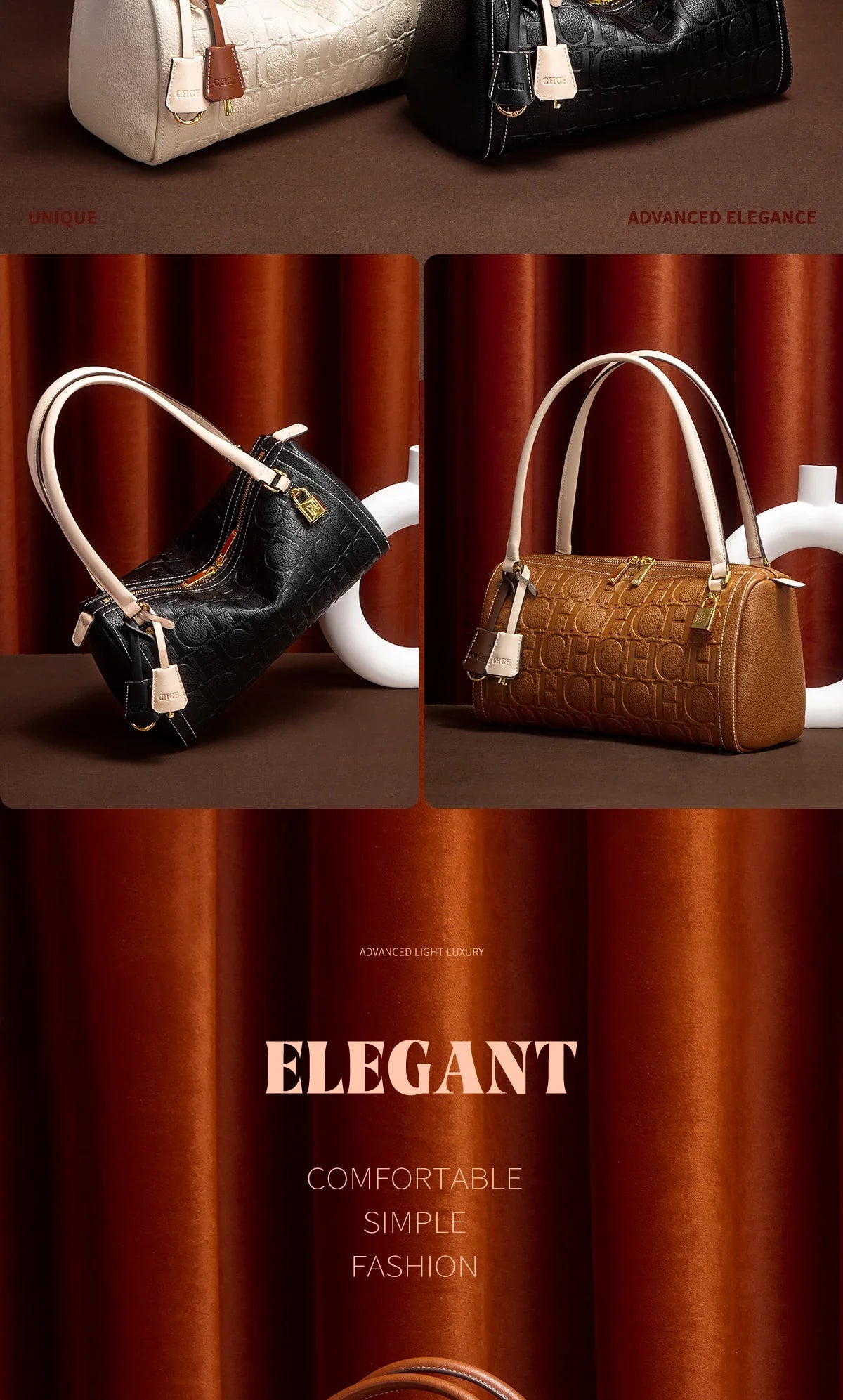 Fashion Classic Women's Boston Bag Autumn Winter New Collection 2025 Letter Design Shoulder Bag Texture Shoulder Bag