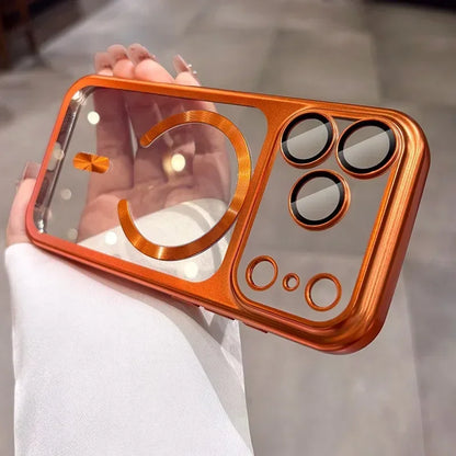 Plating Transparent For Magsafe Magnetic Case for IPhone 17 17Pro 17 Pro Max 17 Air Original Soft TPU Lens Protector Cover
