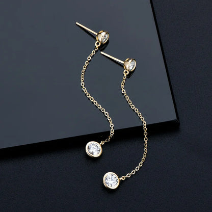 Real 0.8 Carat Moissanite Diamond Drop Earrings Women’s S925 Silver Plated PT950 Long Tassel Dangle Earring Fine Jewelry