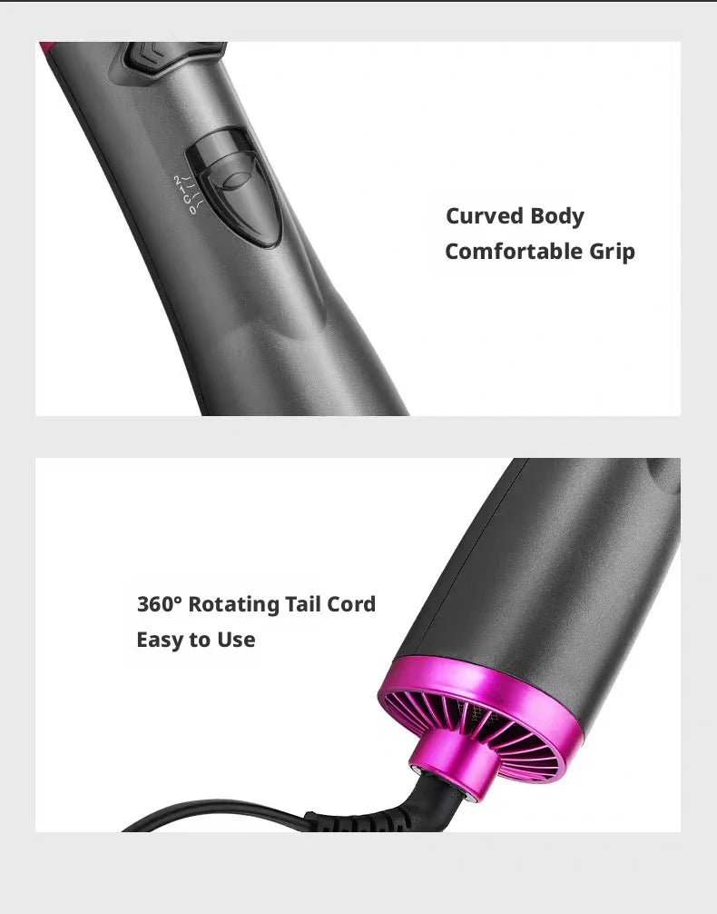 Electric Hot Air Brush 2-in-1 Curling Comb Constant Temperature Hair Dryer Wave & Straightening Tool