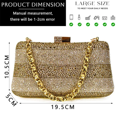 Elegant High Heels Shoes and Bag Set for Women Pointed Toe Black Color Hollow Rhinestones Matching Bag
