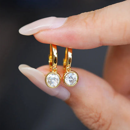 0.5ct Moissanite Earring for Women Wedding Luxury Jewelry Earrings 925 Sterling Silver With Gold Plated Ladies' Earrings