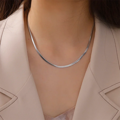 Stainless Steel Gold Color Chain Necklace Women Minimalist Cuban Paperclip Twisted Snake Chain Fashion Jewelry Wholesale