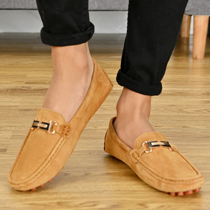 Men Fashion Luxury Leisure Leather Loafers Shoes Slip on Soft Comfortable Non-slip Driving for Men