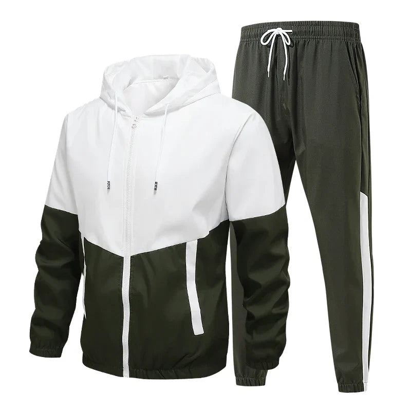 CHRLCK Men's Running Sportswear Suits Breathable Clothes Sports Joggers Training Gym Fitness Tracksuit Sets Men