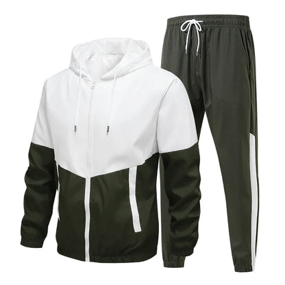 CHRLCK Men's Running Sportswear Suits Breathable Clothes Sports Joggers Training Gym Fitness Tracksuit Sets Men