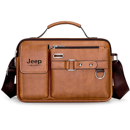 Multi-function Business Handbags Men New Man's Shoulder Bags Large Capacity Leather Messenger Bag Crossbody Big Brand