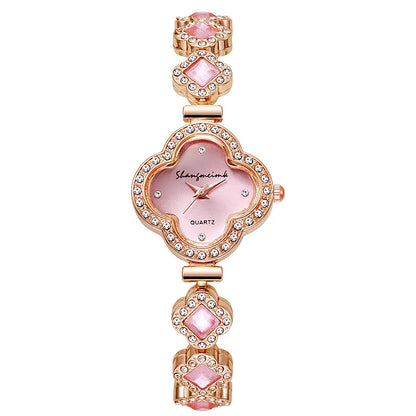 Women Watch Vintage  Set Diamond es Small Green   Wrist  No Box