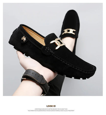 Sapatos Masculinos 2025 Novos Feitos à Mão Gorro Sola Macia Slip-On Casual Sapatos Preguiçosos Respiráveis ​​Trbottomy Mais Fáceis de Combinar Tamanho Grande