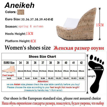PVC Transparent Wedges Platform Sandals High Heeled Summer 2025 Fashion Women's Slippers Thick Sole Beach Shoes Mujer