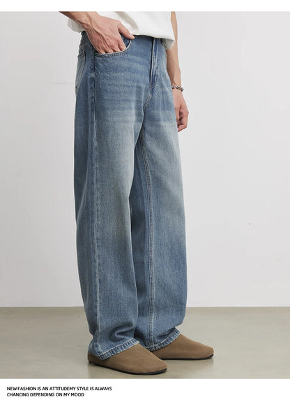 Fashion Men's Heavyweight 369g Bamboo Lyocell Jeans For Men's Spring And Autumn 2026 New Clanfit Straight Casual Pants