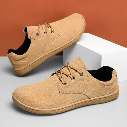 Men's Sneakers With Wide Toe Nose Feet Minimalist Cow Suede Leather Upper Casual Man Shoes Footwear For Woman