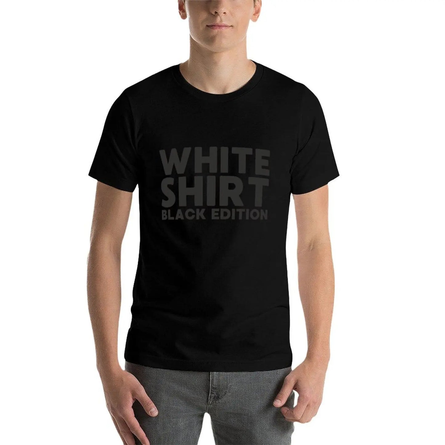 White Shirt Black Edition T-Shirt anime figures heavyweights cheap stuff Men's cotton t-shirt