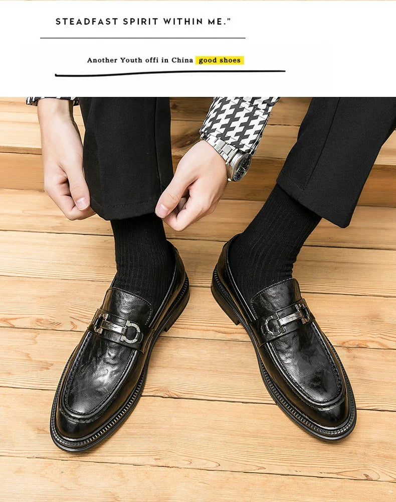 Classic Men's Dress Shoes Formal Oxford Leather Shoes For Men High Quality Casual Business Shoes Man Social Leather Loafer Male