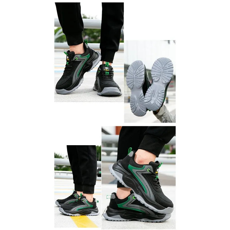 Men's Labor Protection Shoes Anti-Smashing Anti-Piercing Lightweight Breathable Wear-Resistant Safe Work Shoes