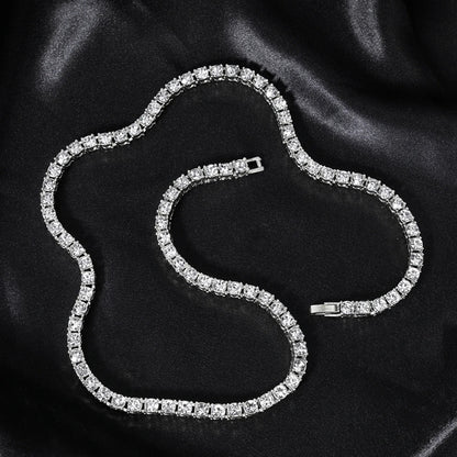 Classical 4MM Tennis Chain Iced Out Bracelet Necklace Men Fashion Hip Hop Jewelry Women 8/16/18/20/24inch Choker Punk Party Gift