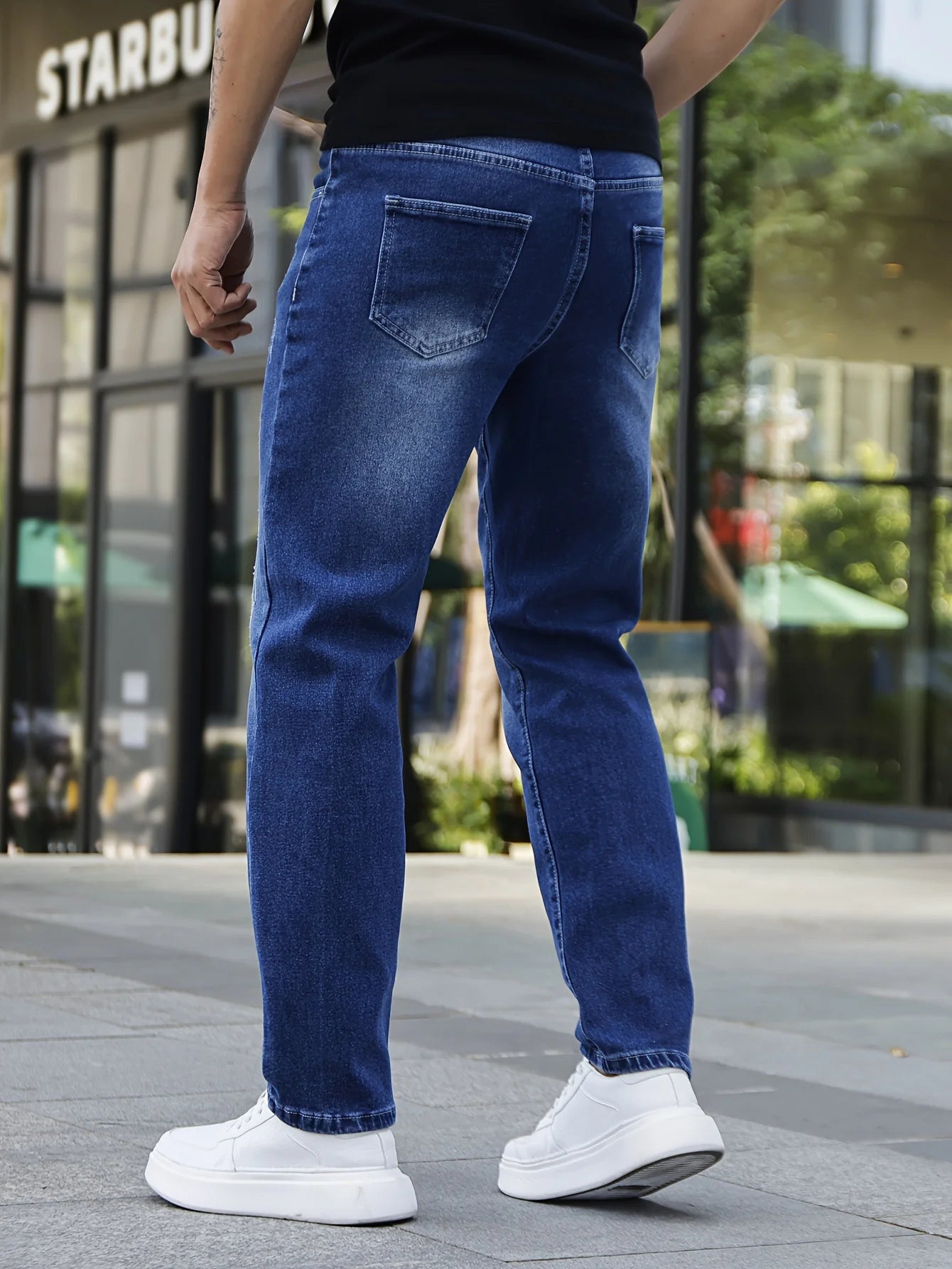 Men's Four-Season Casual Versatile Blue Skinny Stretch Jeans 2026 New Spandex Basics versatile Pants Standard Size Men's Trousers