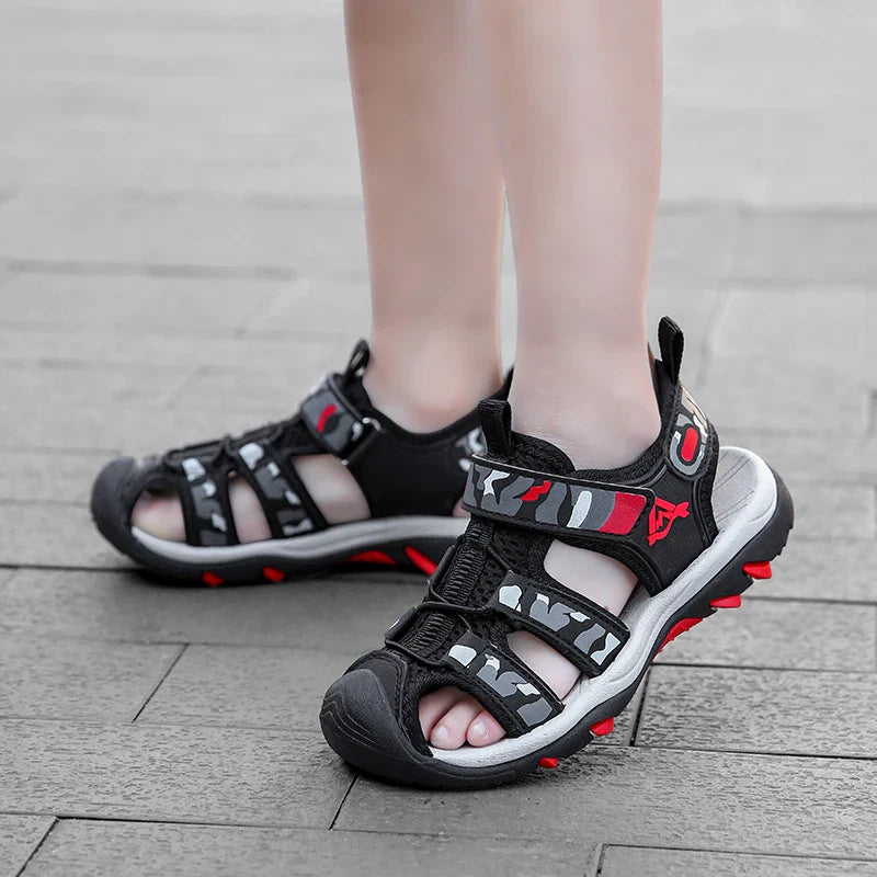 Children's Anti-Slip Summer Sandals for Boys Outdoor Anti-Collision Casual Walking Shoe Breathable Kids Beach Sandals Size 28-39