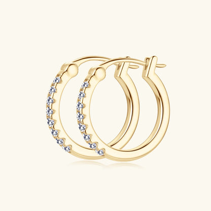 Hoops 1.8mm Moissanite Earrings For Women Real 925 Sterling Sliver Plated Yellow Gold Hoop Earring Fine Jewelry Christmas Gifts