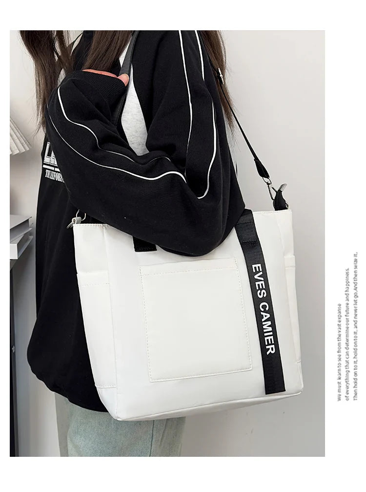 Nylon Fabric Shoulder Bag Casual Large Capacity Versatile Crossbody Bag Daily Commuting Tote Bag