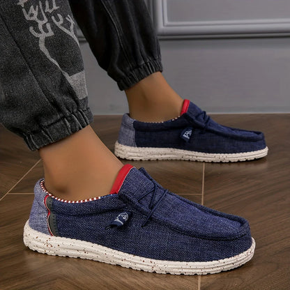 Sapatênis Masculino Lona Loafers Confortável Respirável Sapatos Masculinos Casuais Sapatos de Direção Sapatos Vulcanizados Sapatos Baixos Sapatos de Caminhada Masculinos