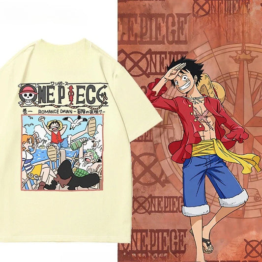 Anime Peripheral Men's T Shirts Y2k Clothes Oversized Cotton Women's Short Sleeve Graphic Tee Top Harajuku