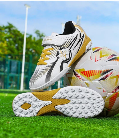Kids Football Shoes Turf Soccer Cleats Non Slip Lightweight Training Sneakers Indoor Outdoor Futsal Boots Breathable Boys Girls
